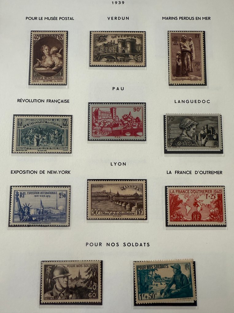 法國  - 法国邮票《1939/1940 年代》全新未使用 **/* - TB #3.2