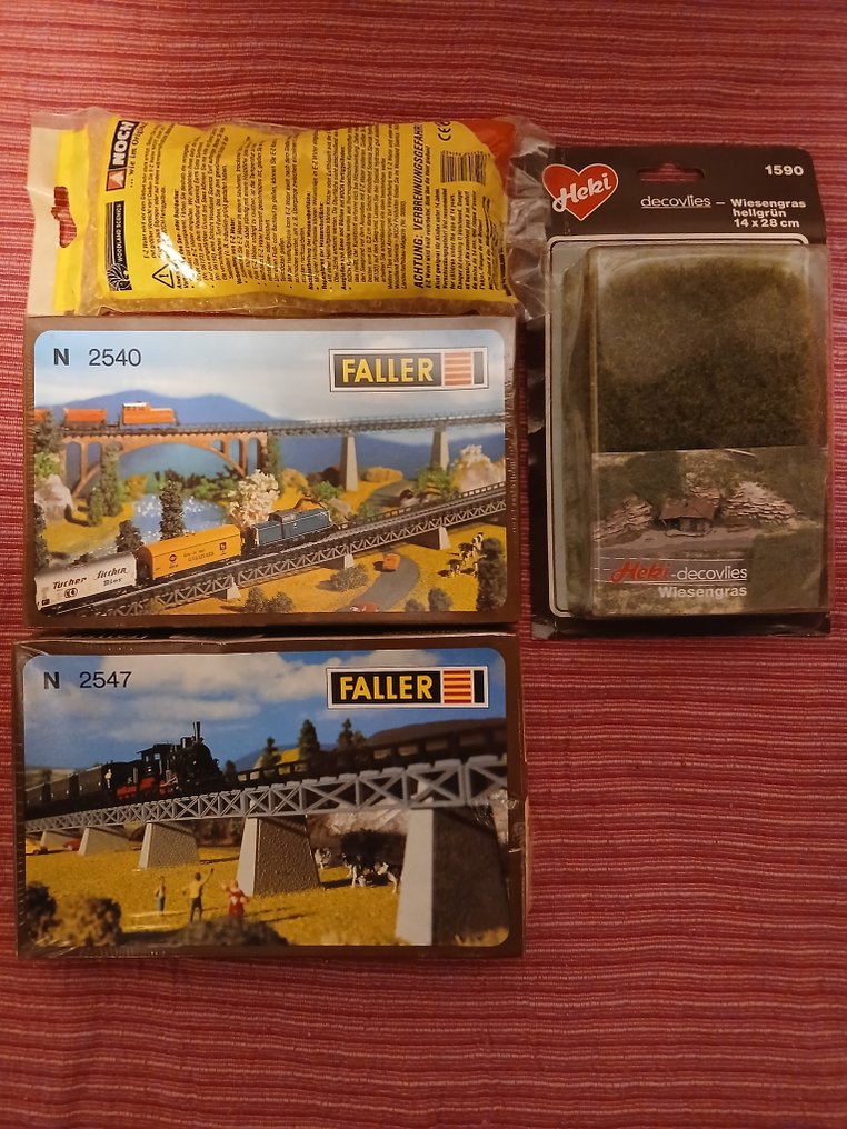 Faller N - 2547 / 2540 - Model train buildings (2) - Bridge piers and bridge sections for N scale model railroading. #1.0
