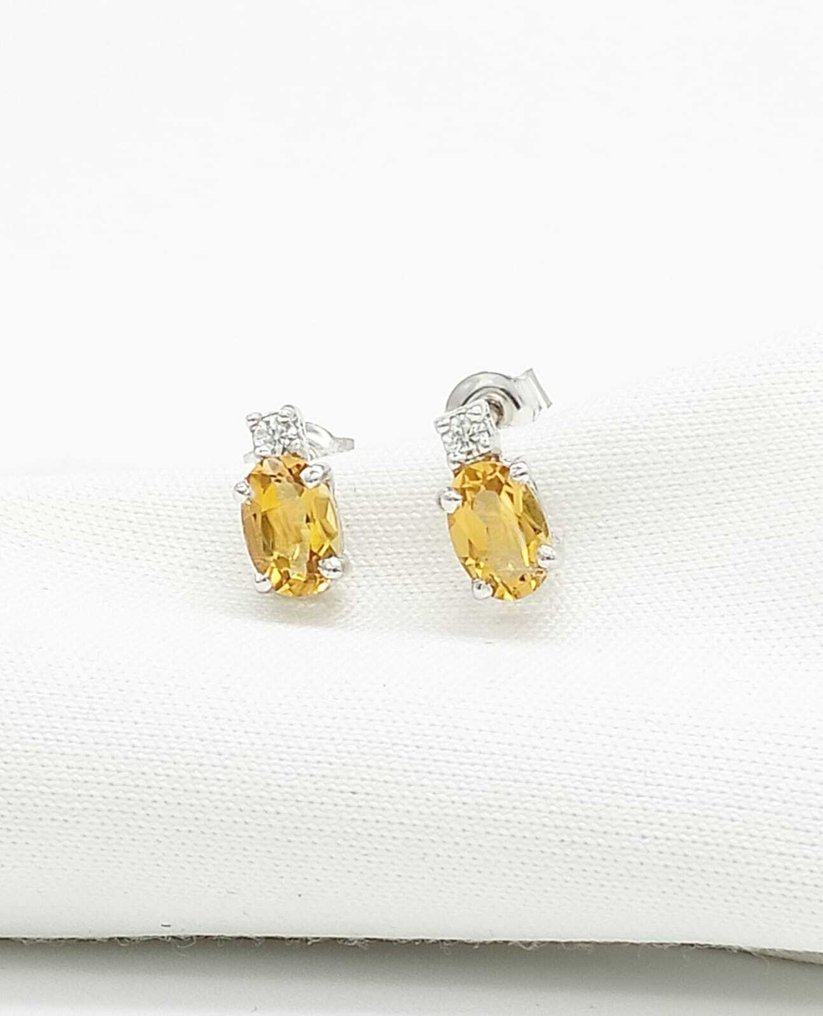 χωρίς τιμή ασφαλείας - Βραδινά σκουλαρίκια - 18 καράτια Λευκός χρυσός Ζαφείρι - Διαμάντι #1.0