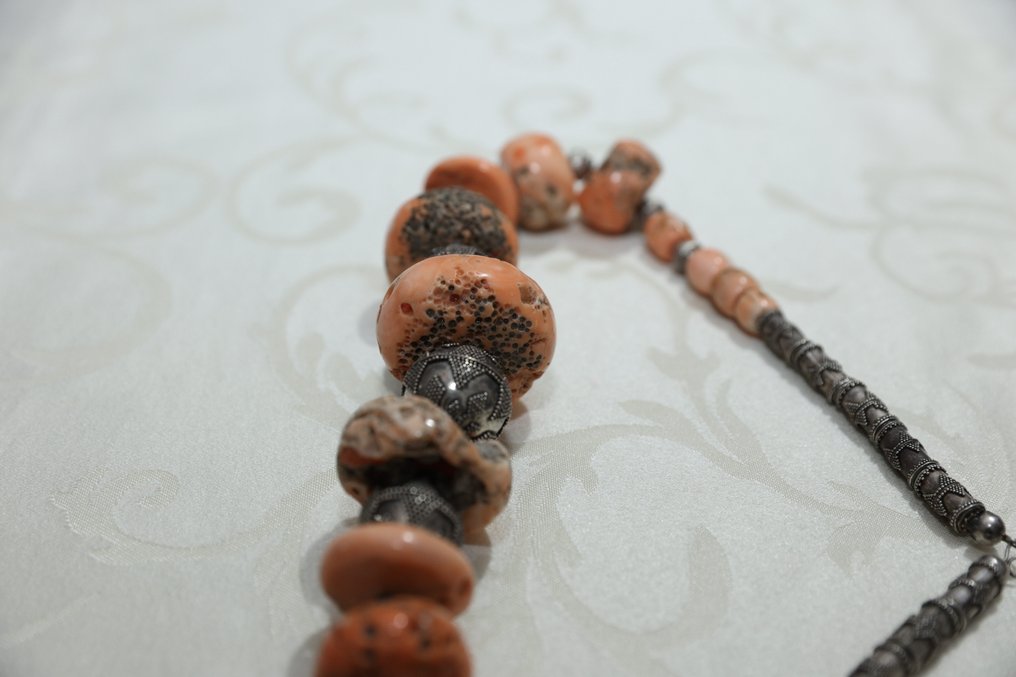 珊瑚 - 银, 珊瑚 - 项链 - 古董珊瑚项链 - 亚洲 #3.2