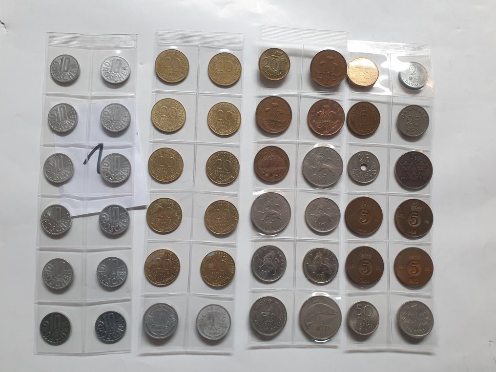 Europa circulerende munten, meer dan 900 stuks, ongeveer 2,5 kg..  (Zonder minimumprijs) #2.1