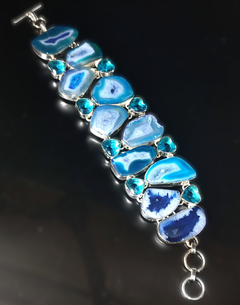 Prezzo senza riserva, bellissima collana in argento 925 di prima qualità, con quarzo solare e - Bracciale #1.0