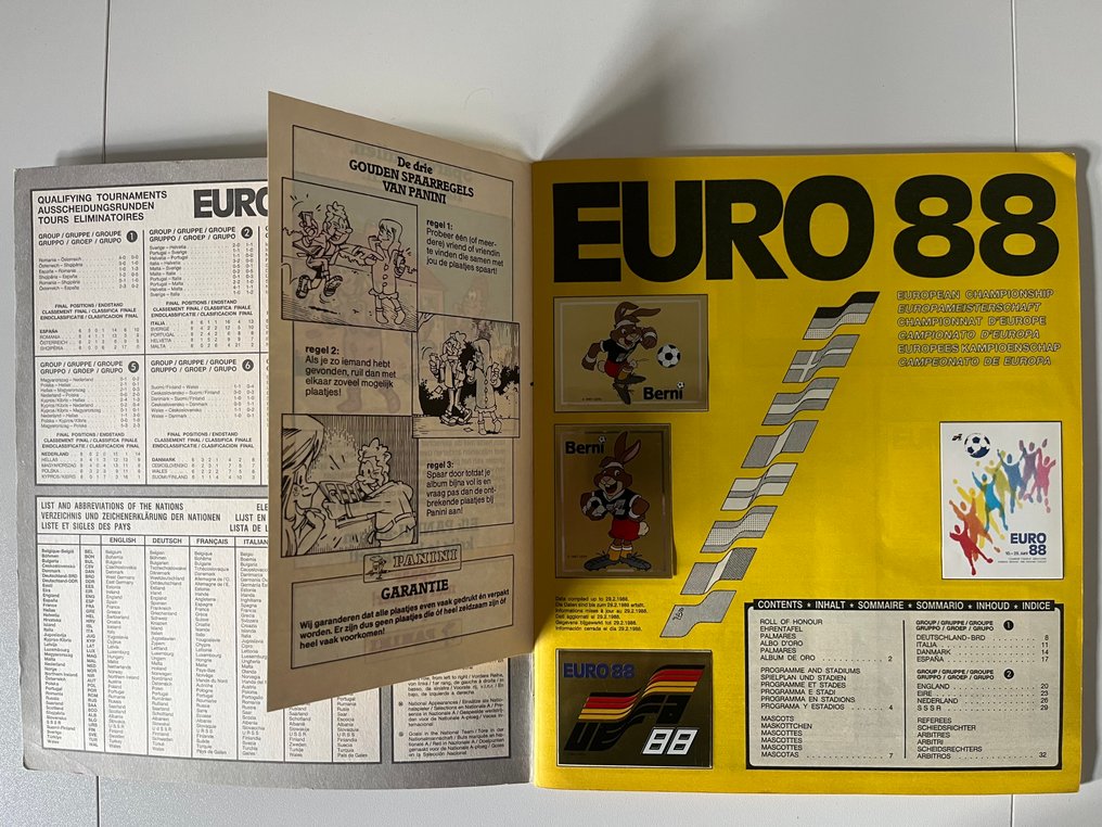 Panini Euro 88 - Van Basten/Gullit etc - With original backs! Ολοκληρωμένο άλμπουμ - Excellent (EX) #2.1
