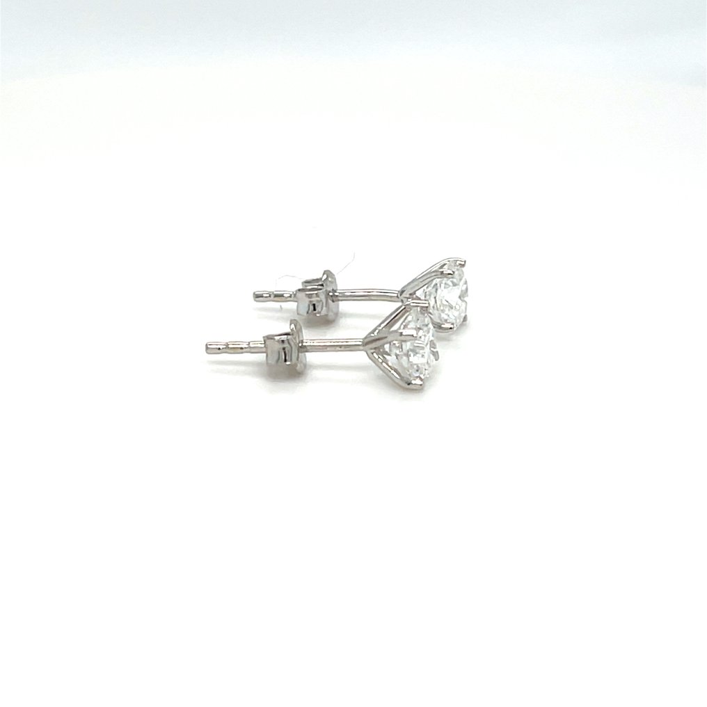 沒有保留價 - 耳環 - 14 克拉 白金 - 1.09ct. tw. 鉆石 (實驗室培育) #3.2