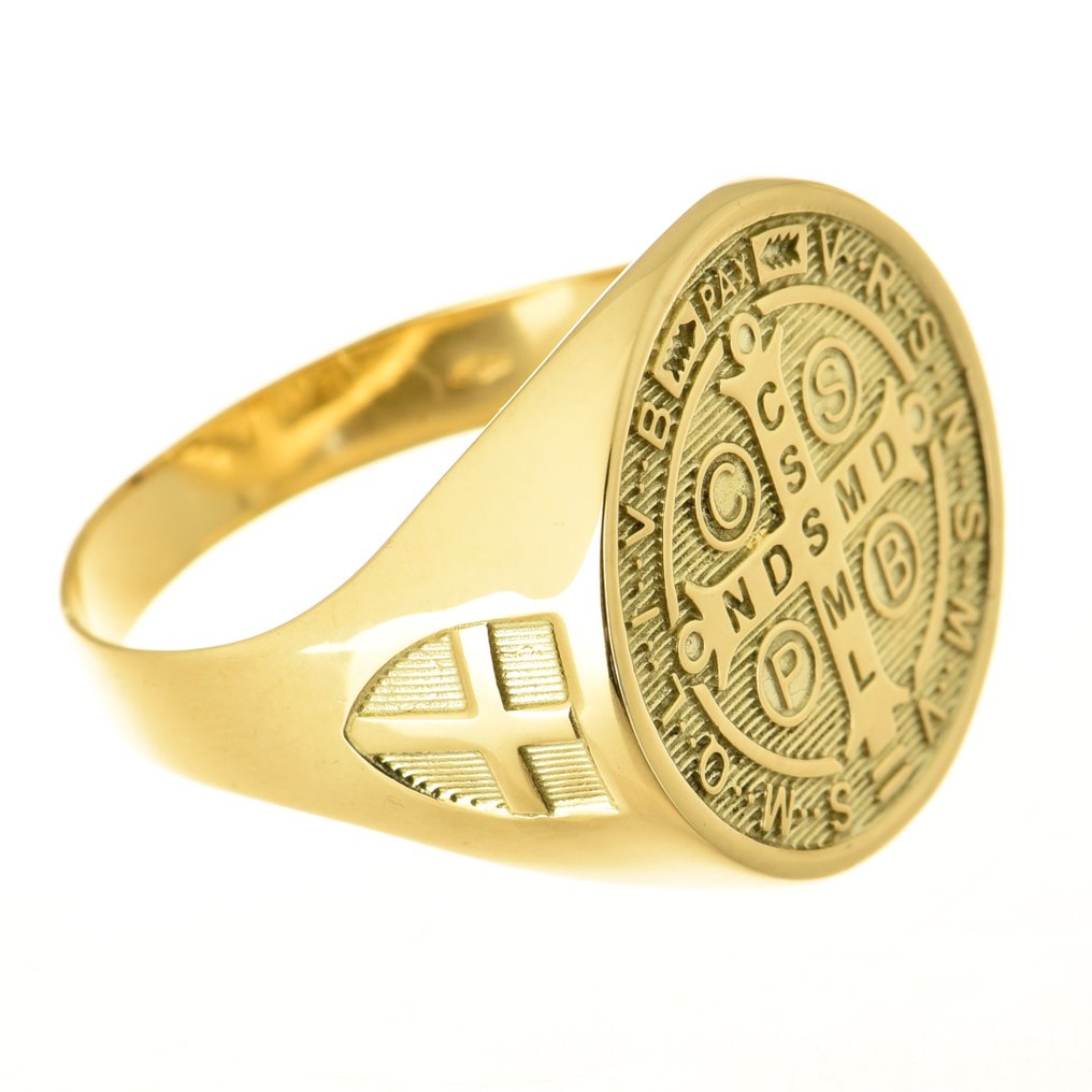護身符戒指 - 14 克拉 黃金 #1.0