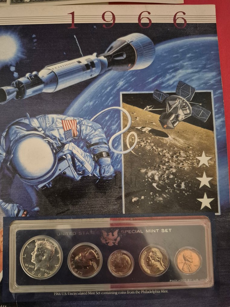Ottimo lotto USA con monete d'argento, set speciale del 1966 e banconote da 2 dollari.. (Senza prezzo di riserva) #3.2