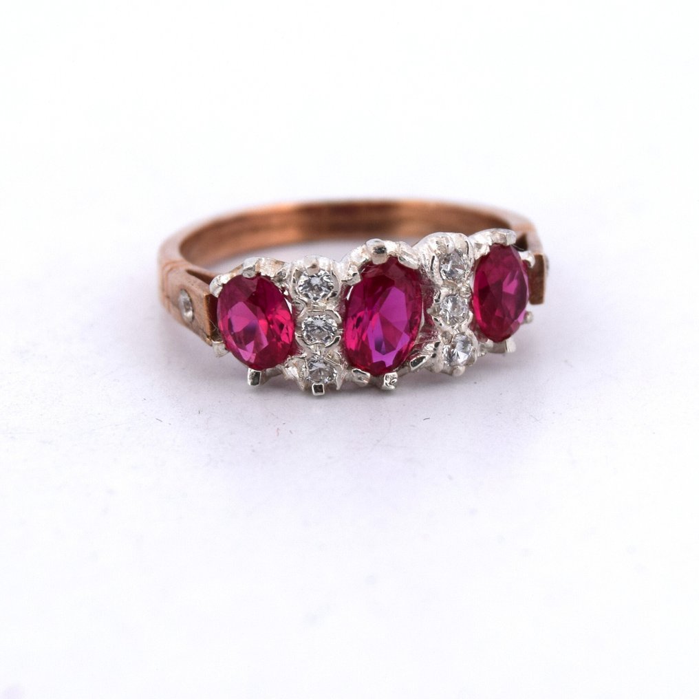 No reserve price - Arm ring - 9 kt. Rose gold -  1.26ct. tw. Ruby - Diamond #1.0