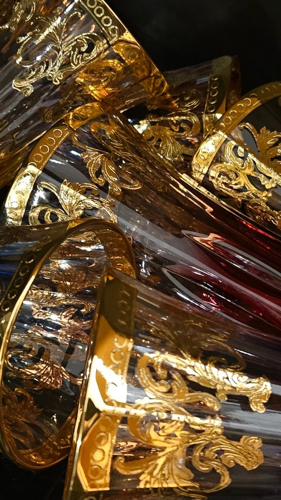 ISMIE LUX - Service à boisson (6) - Bijoux énormes et lourds, un long drink en or. - Cristal #2.1