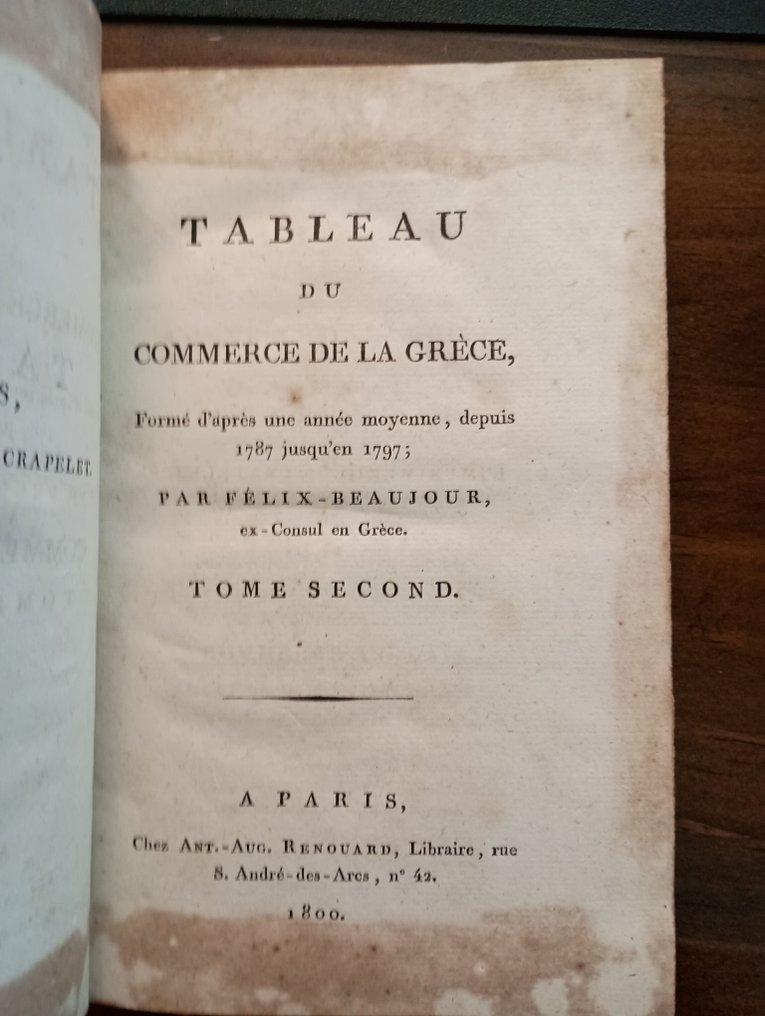 Beaujour, Louis Auguste Felix - Tableau Du Commerce De La Grèce - 1800 #2.1