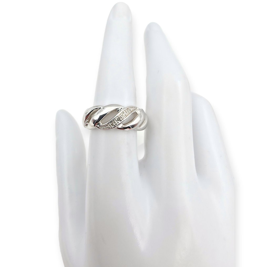 沒有保留價 - 戒指 銀 - 认证钻石 #3.2