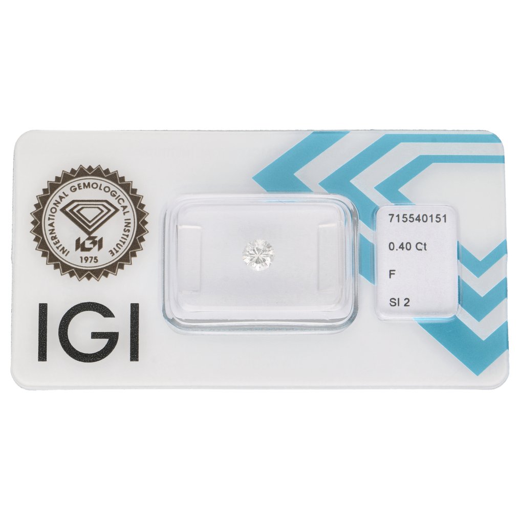 没有保留价 - 1 pcs 钻石  (天然)  - 0.40 ct - 圆形 - F - SI2 微内含二级 - 国际宝石研究院（IGI） #1.0