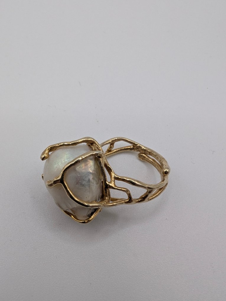 珍珠 - 银 - 戒指 #4.3