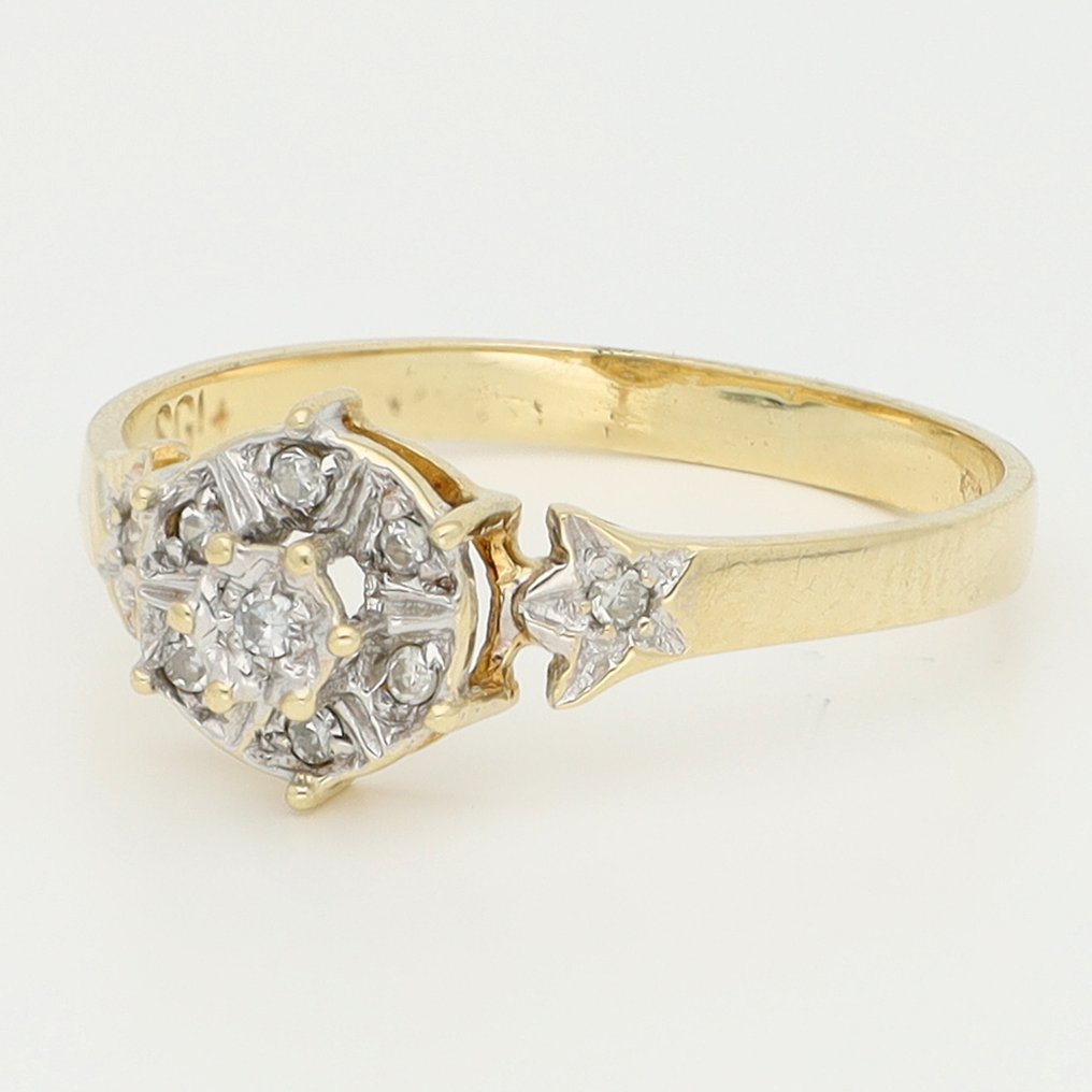 沒有保留價 - 戒指 - 14 克拉 黃金 鉆石 (天然)  #1.0