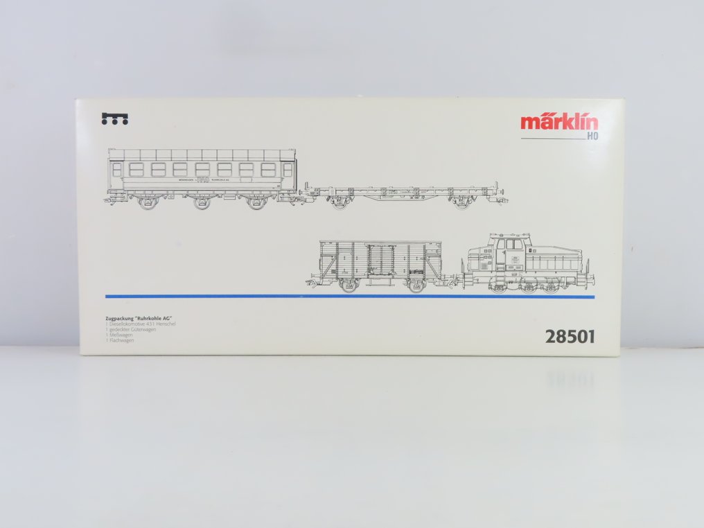 Märklin H0 - 28501 - Σετ τρένων (1) - Τριών τεμαχίων σετ με ατμομηχανή Henschel DHG 500 και 2 βαγόνια. - RAG, Ruhrkohle AG #2.1