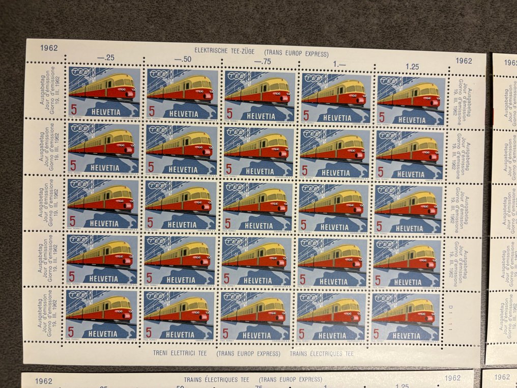 Ελβετία 1962 - Ελβετικά ηλεκτρικά τρένα TEE - Michel n.747 #2.1