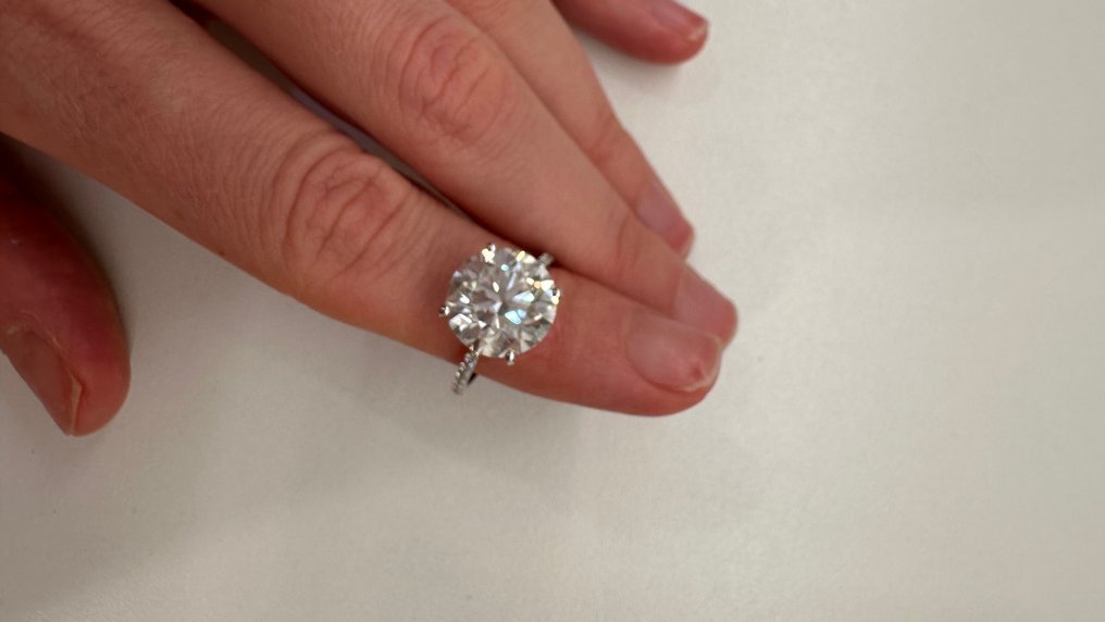 没有保留价 - 戒指 - 14K包金 白金 - 6.30ct. tw. 钻石 (实验室培育) - 钻石 #4.3