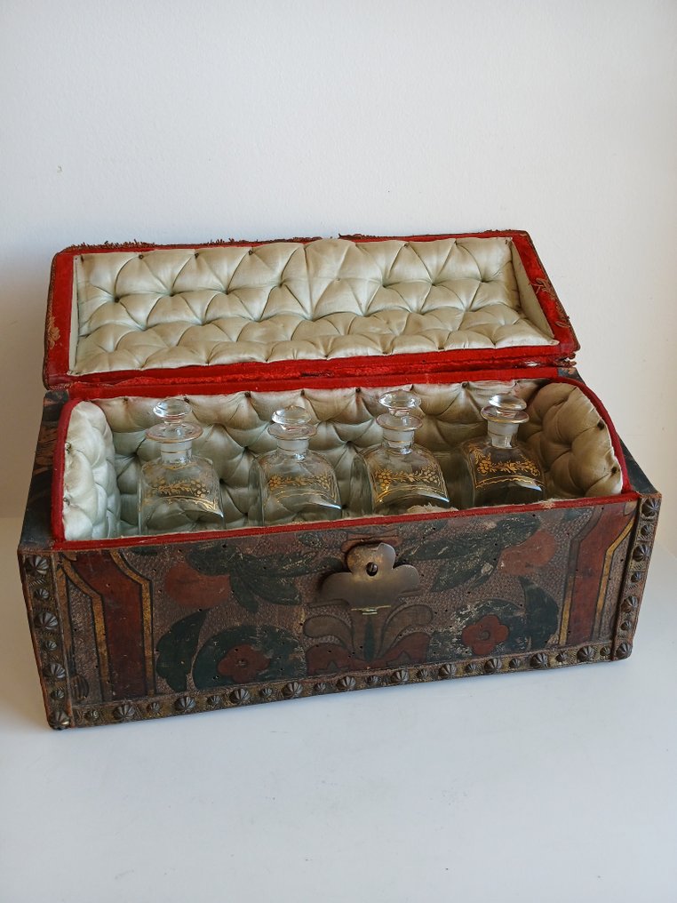 Σεντούκι (11) - Ξύλο, Δέρμα, Γυαλί - 1800 #1.0