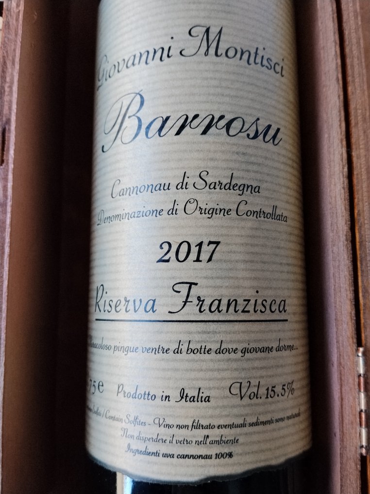 2017 Giovanni Montisci Barrosu 'Riserva Franzisca' - 撒丁島 - 1 Bottle (0.75L) #1.0