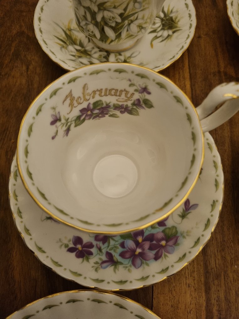 Royal Albert - Coffee set for 6 (6) - Flowers of the Month - Porcelain, Bone #3.2