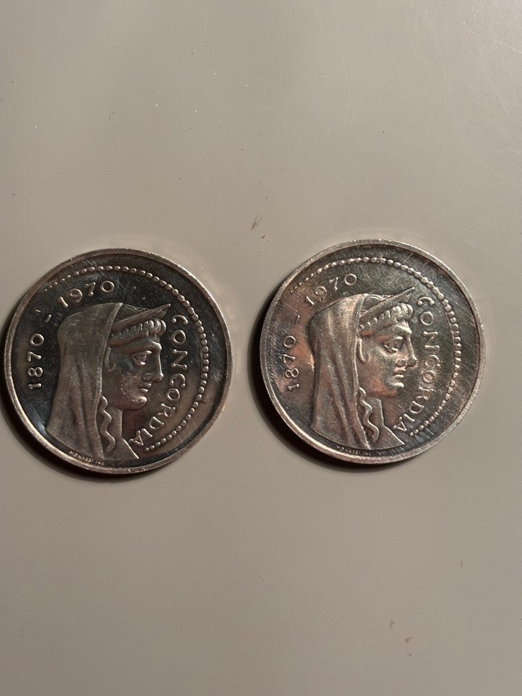 Ιταλία. 1000 Lire 1970 "Concordia" (2 monete)  (χωρίς τιμή ασφαλείας) #1.0
