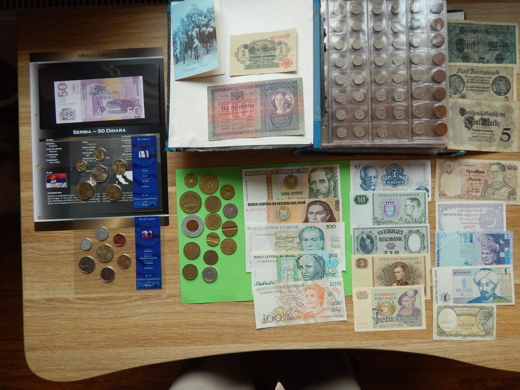 Norge, Danmark, Sverige, Frankrig. Collection of coins and banknotes (Ingen mindstepris) #1.0