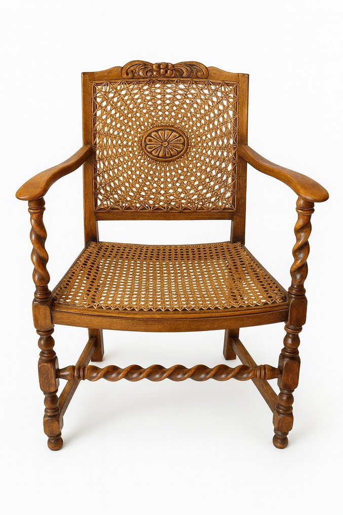 单边椅 - 橡木, Riet - 独特的编织椅子 #1.0