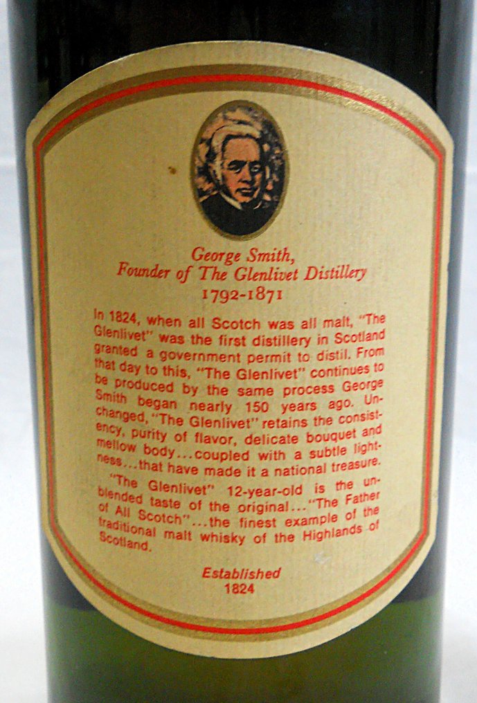 White Label + Chequers 12yo + Glenlivet 12yo  - b. 1970s - 75cl - 4 bottles #4.3