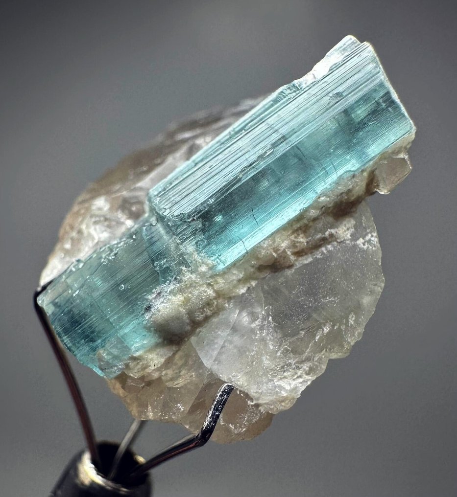 Μονόπετρο με τουρμαλίνη ινδικολίτη 17 ct 2.00 x 1.80 cm! Καρδιά του Βουνού - Υπέροχο Κρύσταλλο Κρύσταλλοι- 3.4 g #1.0