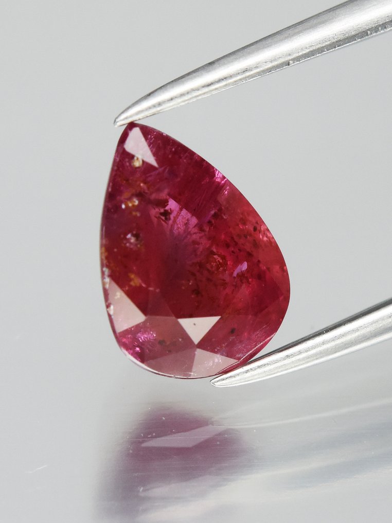 没有保留价 - 1 pcs  红色 红宝石  - 1.24 ct - 安特卫普宝石检测实验室（ALGT） #1.0