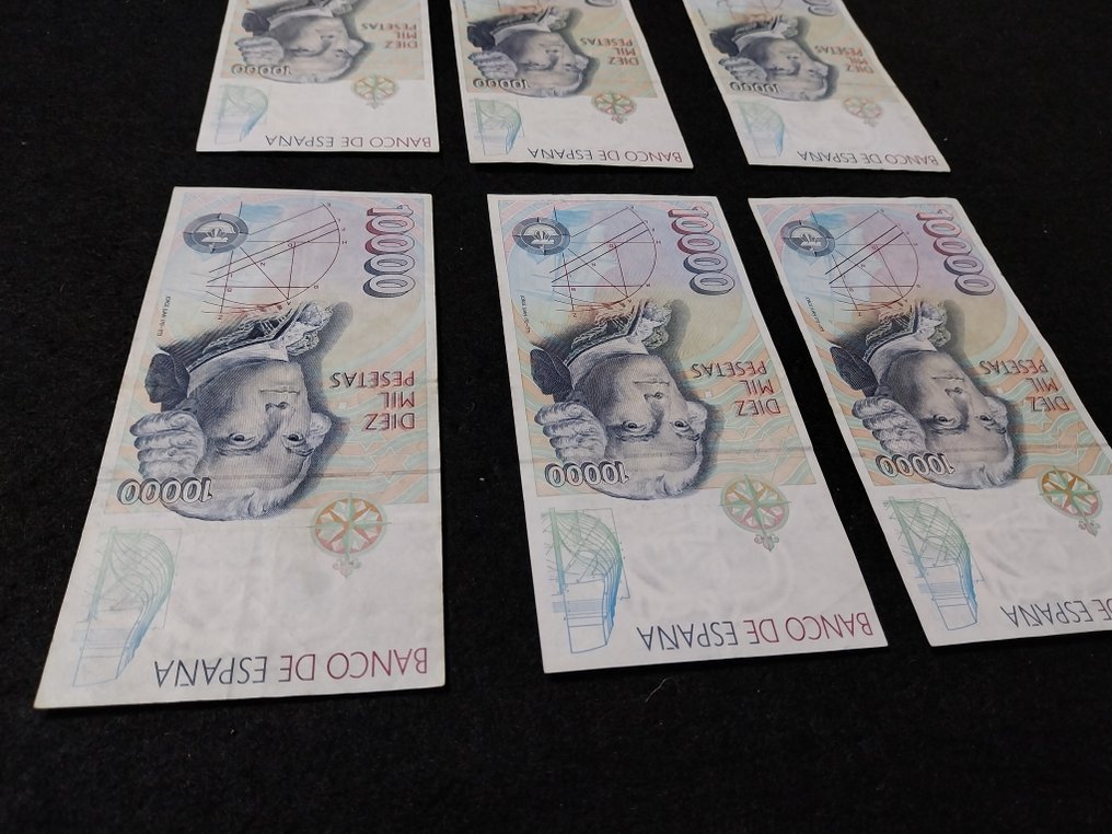 Spain. - 6 x 10 000 Pesetas 1992 - Pick 166  (No reserve price) #4.3