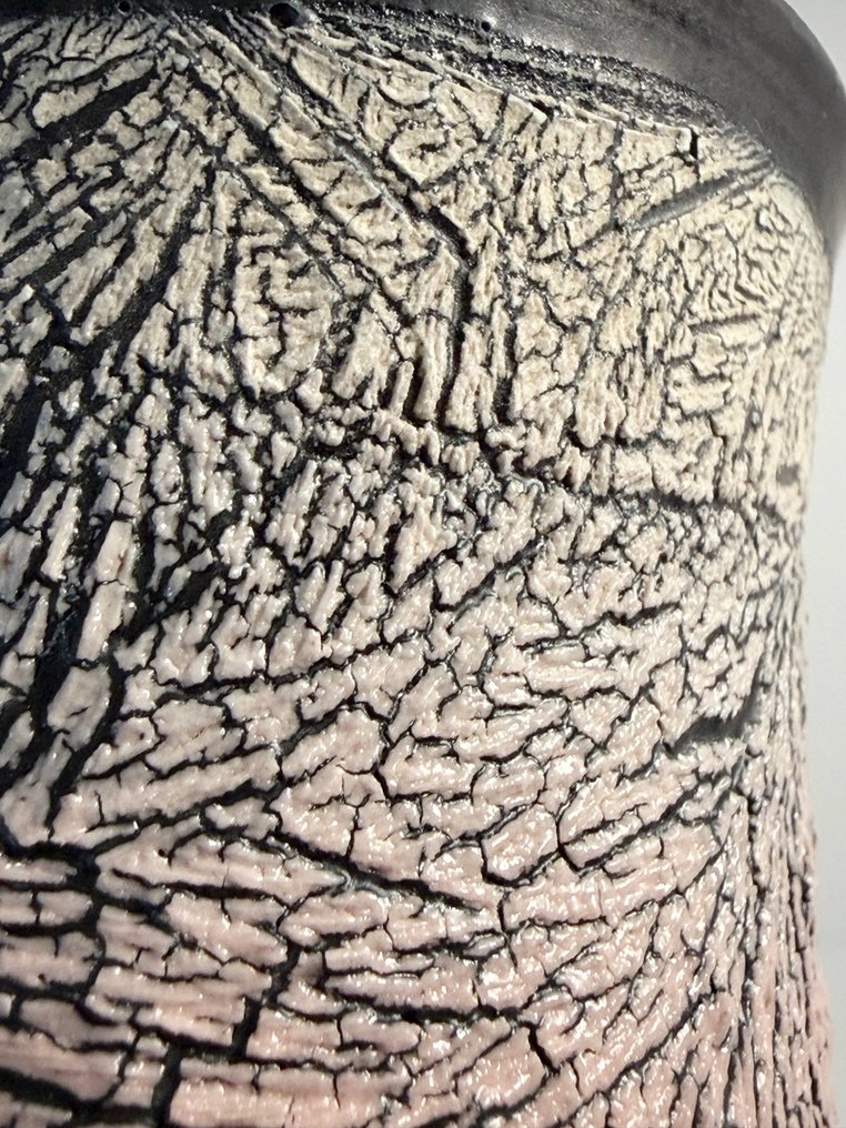 Shuji Yanagibashi (1964-) - Tazza - Tazza di sakè giapponese con motivo Ice Flow / smalto craquelé 'ぐい呑み Guinomi' #3.2