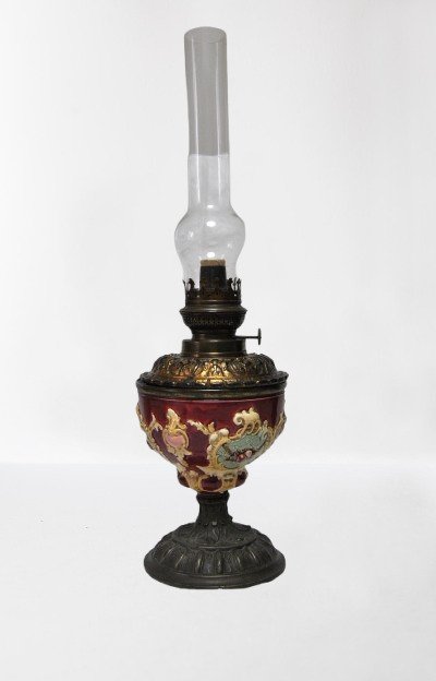Kosmos Brenner - Kerosene lamp - Porcelain, Glass, Bronze #1.0