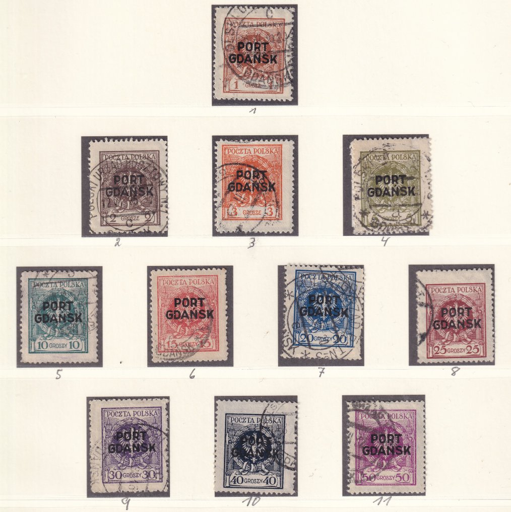 Danzig 1925/1929 - Collection Port Gdansk sur une carte d'insertion. - Michel: 1/37 #1.0