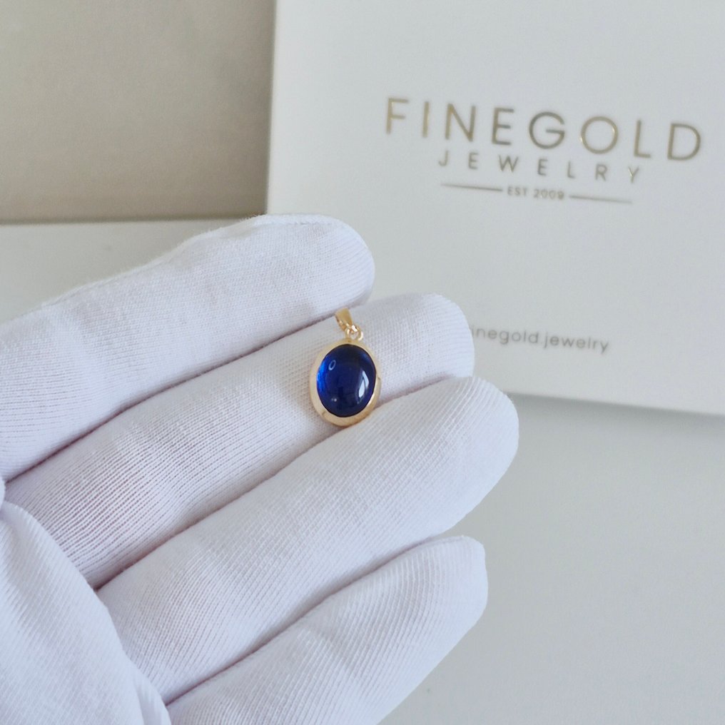 Pendentif - 14 carats Or jaune Zircon - Saphir ovale Zircon #4.3