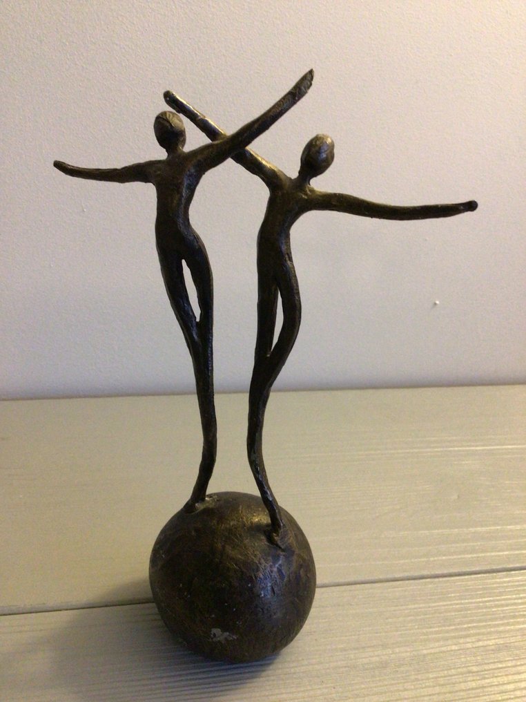 Corry Ammerlaan - Rzeźba, “ Happy together ! “ zeldzaam - 21 cm - stop #1.0