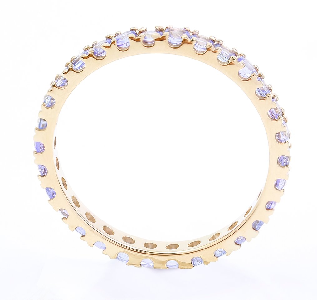 沒有保留價 - 戒指 - 14 克拉 黃金 坦桑石 - US-7 #3.2