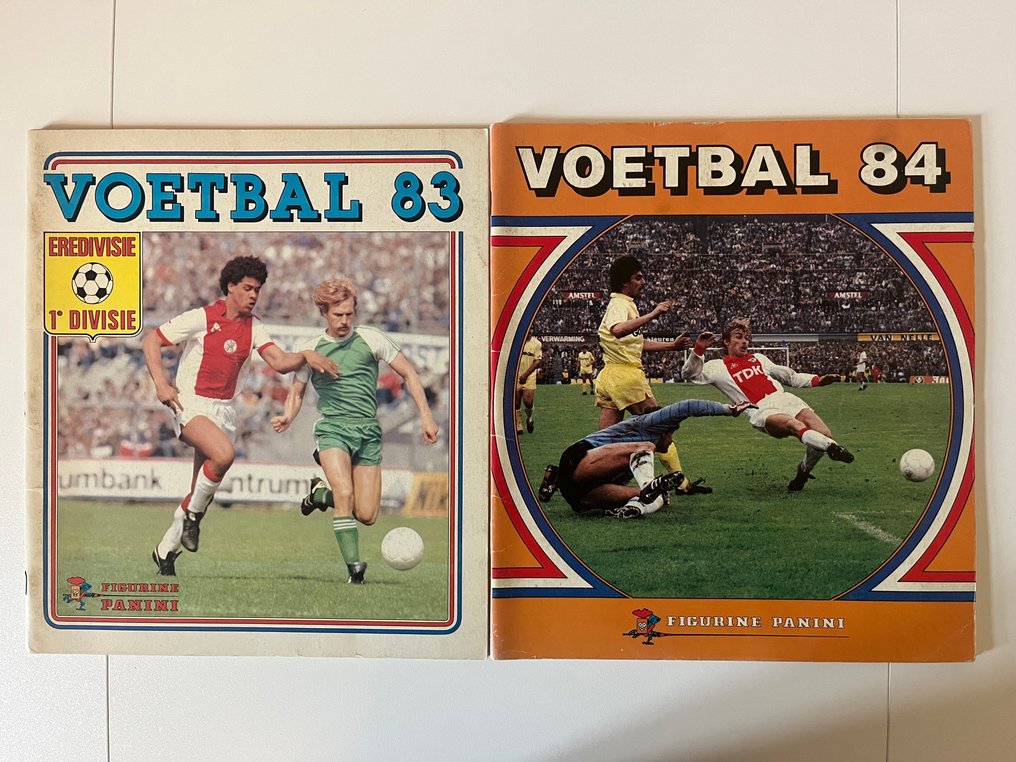 Panini Voetbal 83 & Voetbal 84 - 9 loose original stickers (badges) + Incomplete album + Empty Album - Erinomainen (EX) #4.3