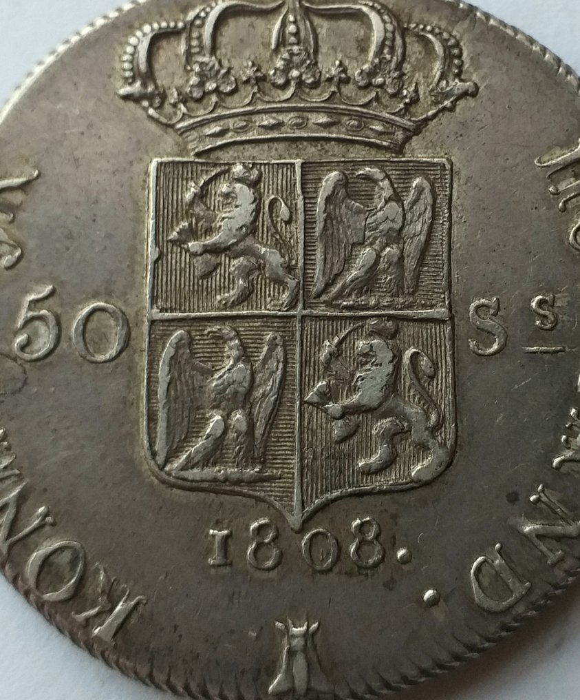 荷兰，拿破仑王国 50 Stuiver 1808 Lodewijk Napoleon #2.1