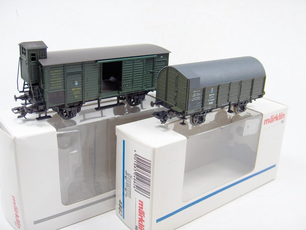Märklin H0 - 4882 45089 - Ensemble de wagons de marchandises pour trains miniatures (2) - 2 wagons inutilisés. - K.Bay.Sts.B #1.0