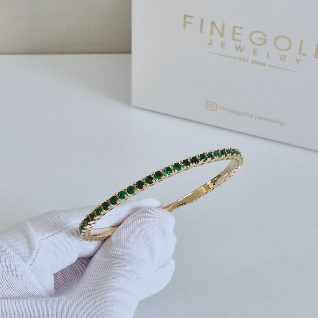 Bracelet - 14 carats Or jaune Zircon - Titane flexible #1.0