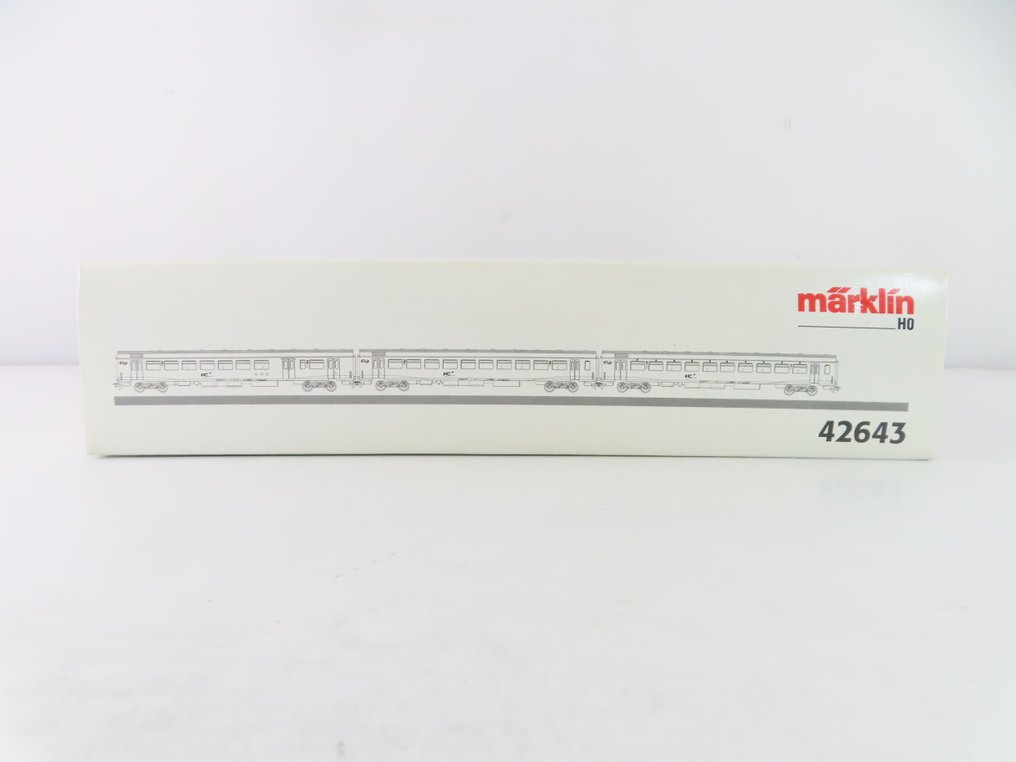 Märklin H0轨 - 42643 - 模型火车客运车厢套装 (1) - 三节客车组配备四轴IC+快速列车车厢，一等舱和二等舱 - NS #4.3
