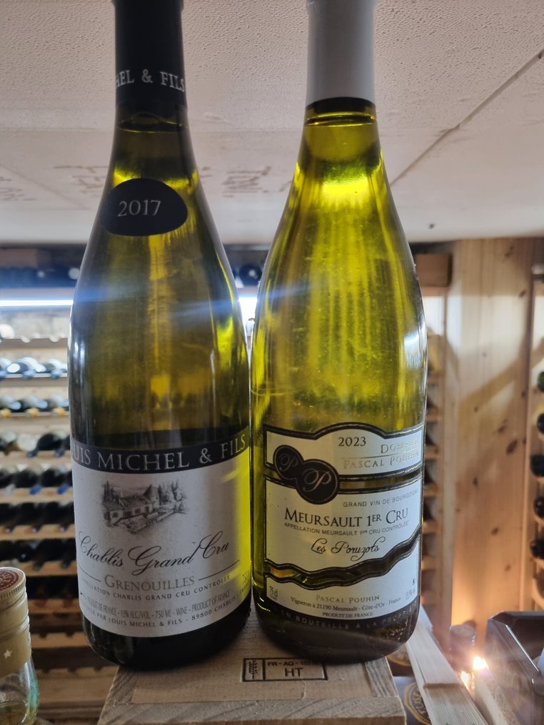 2017 Louis Michel & Fils Chablis "Grenouilles" Grand Cru & 2023 Pascal Pouhin Meursault 1° Cru "Les - Bourgogne - 2 Flasker (0,75 L) #1.0