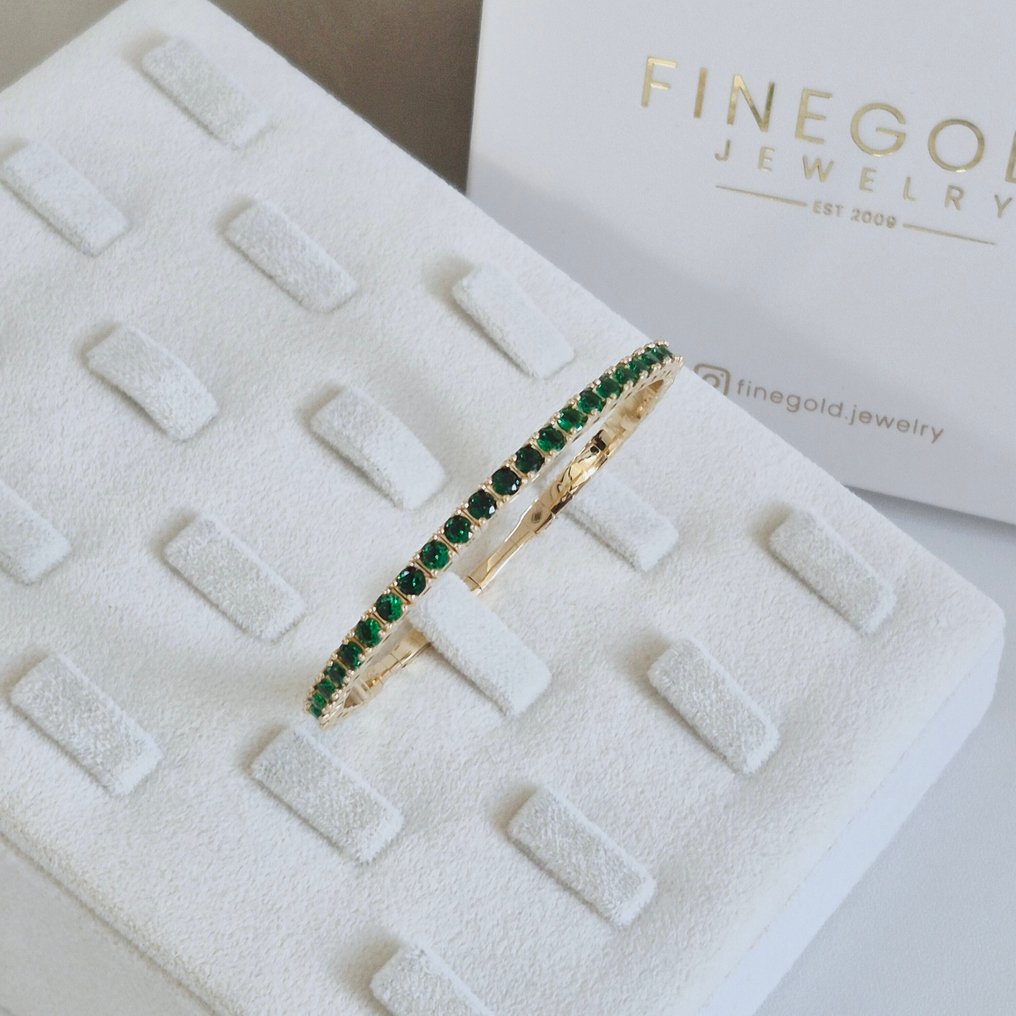 Bracelet - 14 carats Or jaune Zircon - Titane flexible #2.1