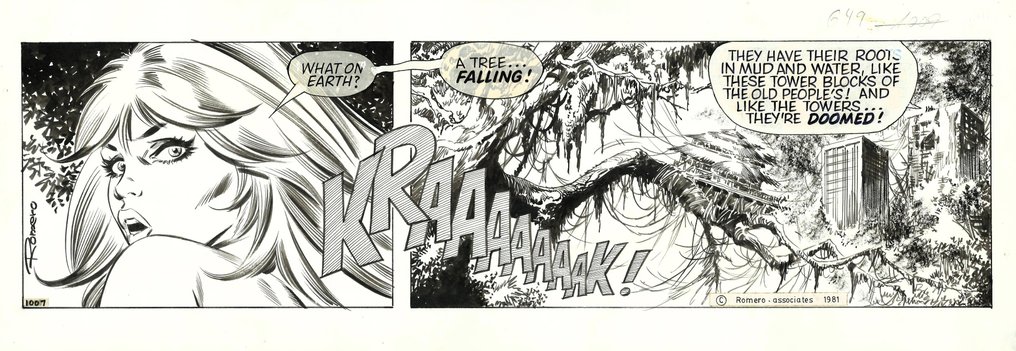 Romero, Enric Badia - 1 Original page - Axa - strip #1007 - 1981 #1.0