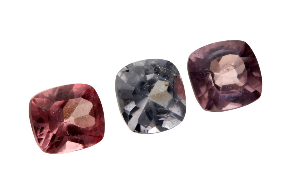 No reserve price - 3 pcs  Violet, Pink, Grey Spinel  - 1.80 ct - Instituto Gemólogico Español (IGE) #4.3