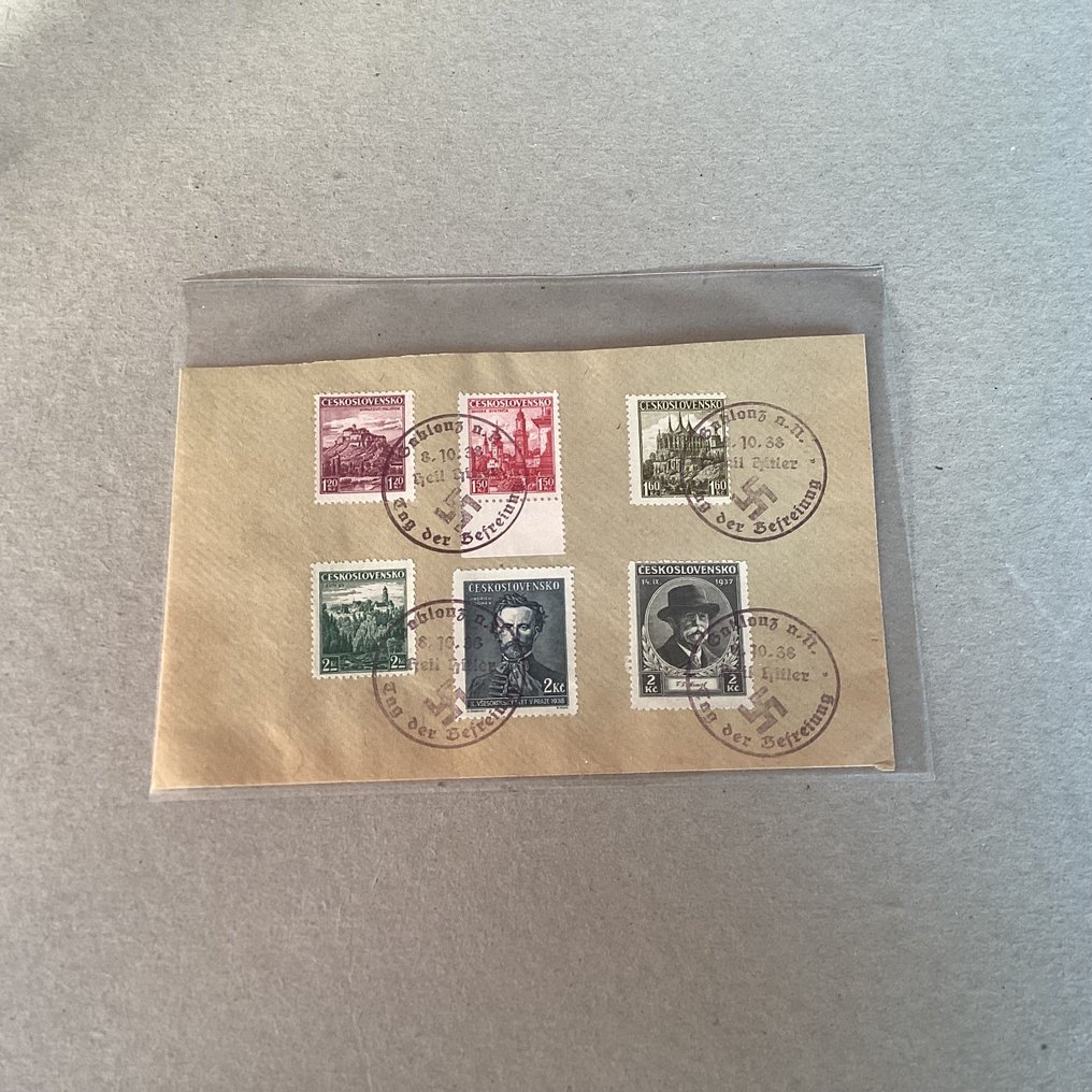 Bohemia ja Moravia 1938 - 70 kirjekuorta ja korttia, joissa on Wir sind frei -leimat – upeaa. - Michel #1.0