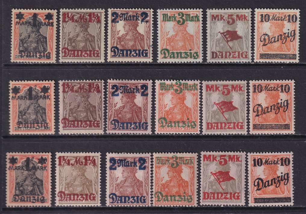 Gdańsk 1920 - Podciśnienie w sieci. - Michel: 26I/31I, 41/46 I/II #1.0