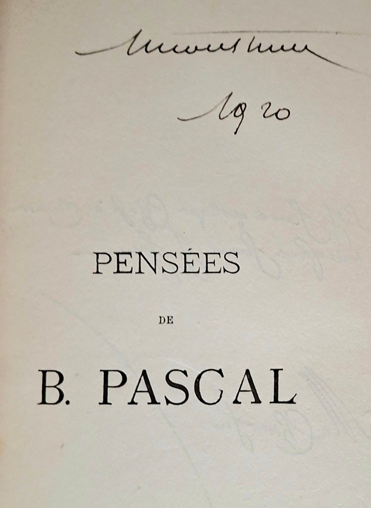 Blaise Pascal - Pensées (Edition spéciale luxe, réimpression édition de 1670) - 1920 #2.1