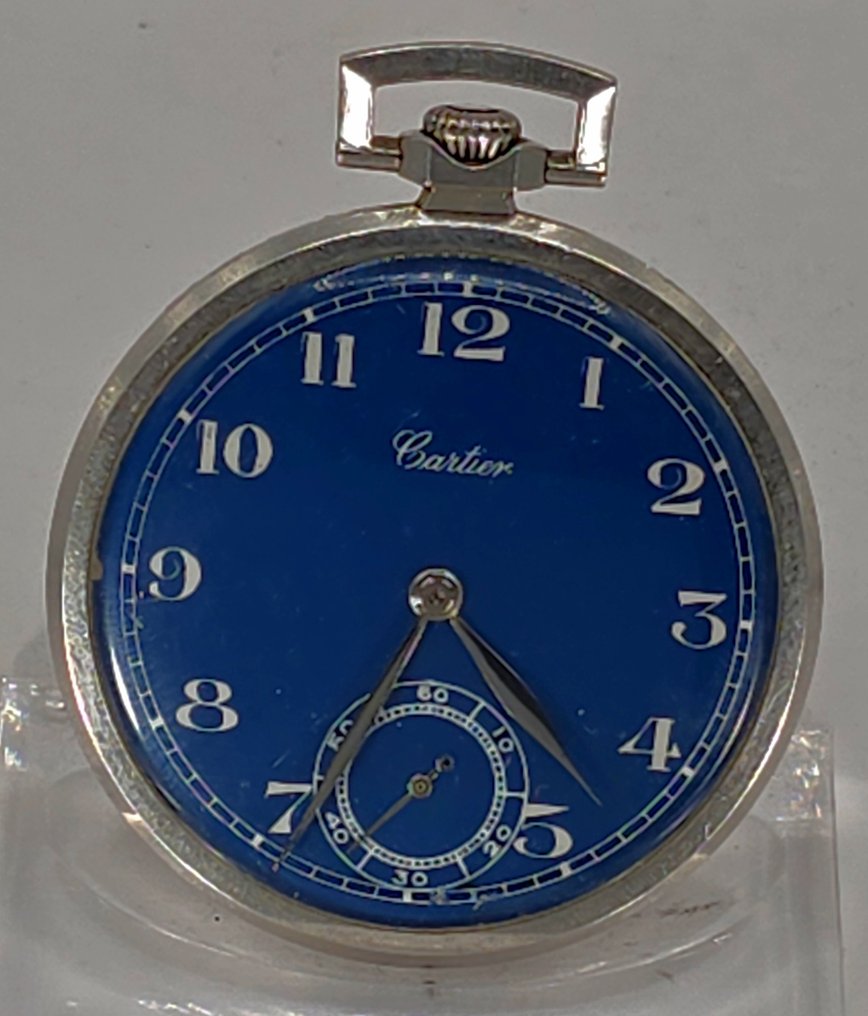 Jules Jürgensen für Cartier - Platine Lepine Taschenuhr - dunkelblauses Emaille Ziffernblatt - Schweiz um 1930 - 1900-1949 #1.0
