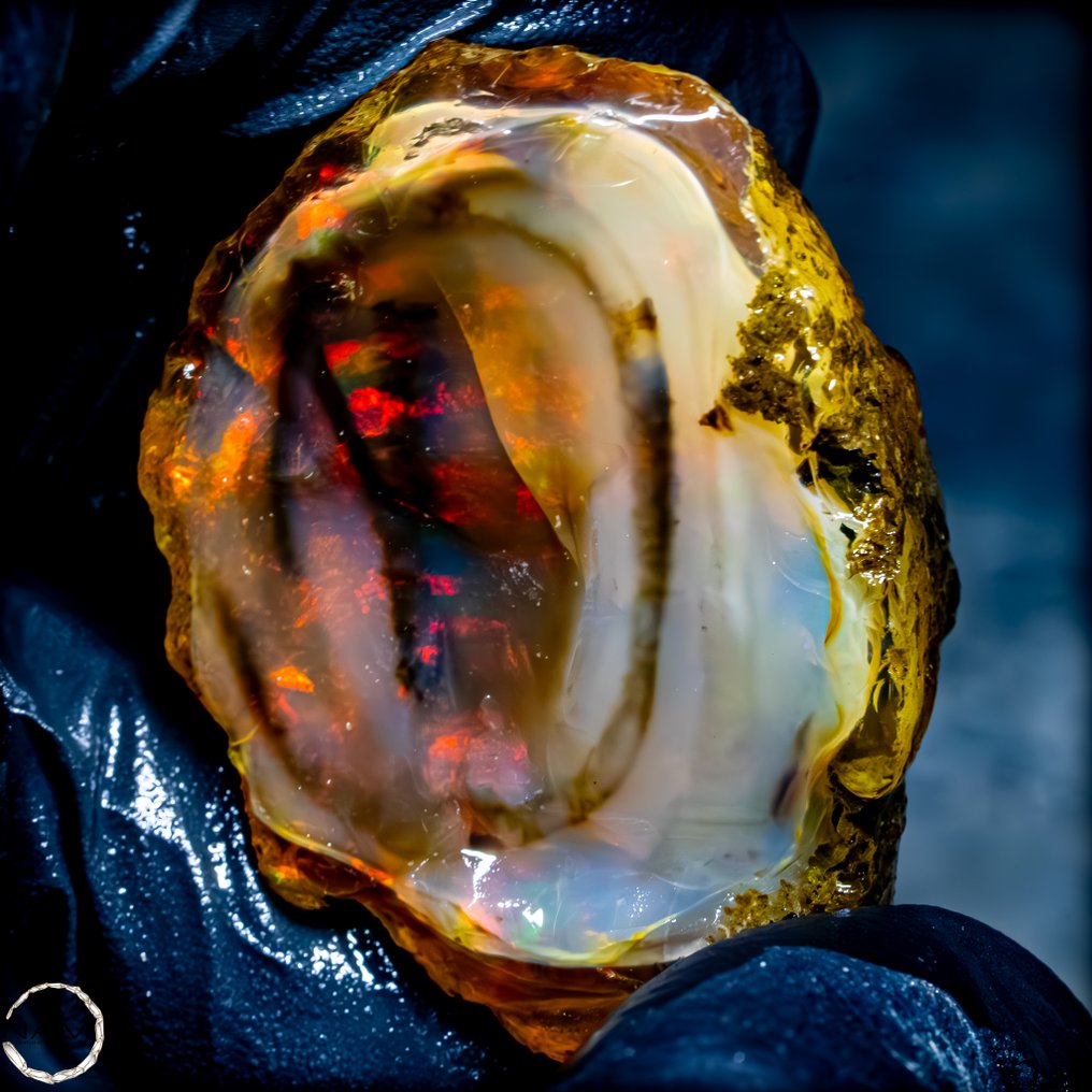 非常罕见天然AAA+++水晶欧泊未处理 127,25ct- 25.45 g #3.2